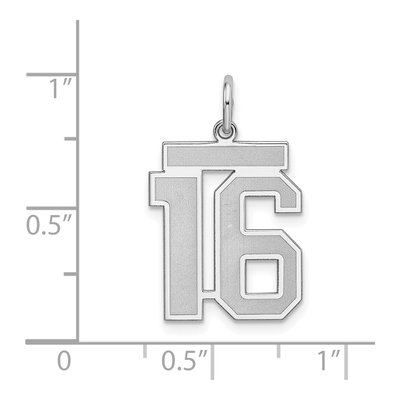 Sterling Silver Number 16 Pendant – view 4