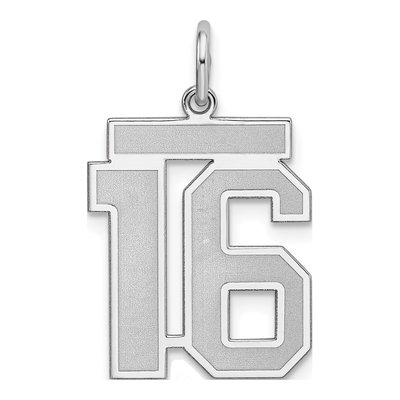 Sterling Silver Number 16 Pendant