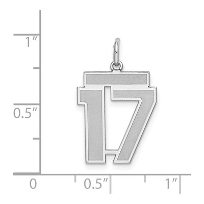 Sterling Silver Number 17 Charm – view 4