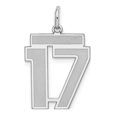 Sterling Silver Number 17 Charm