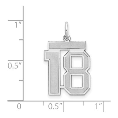 Sterling Silver Number 18 Charm – view 4