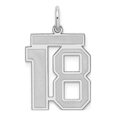 Sterling Silver Number 18 Charm
