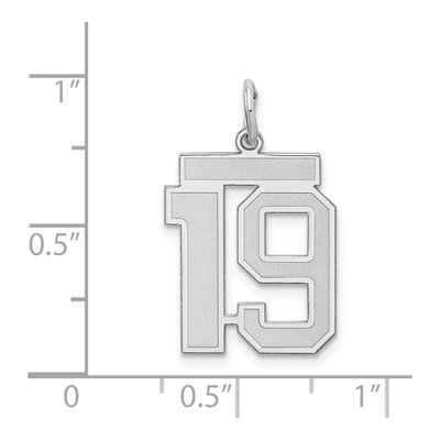 Sterling Silver Number 19 Pendant – view 4