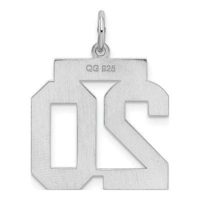 Sterling Silver Number 20 Pendant – view 5