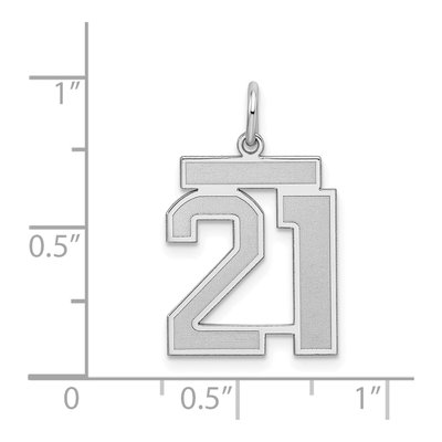 Sterling Silver Number 21 Pendant – view 4