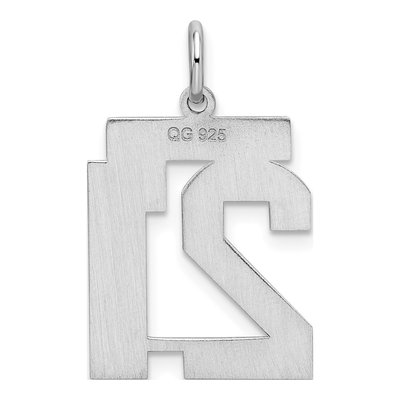 Sterling Silver Number 21 Pendant – view 5
