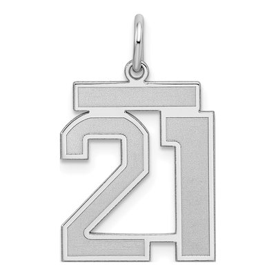 Sterling Silver Number 21 Pendant