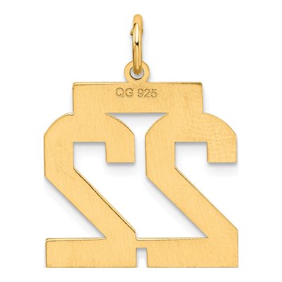 Sterling Silver Gold-Plated Number 22 Charm – view 3