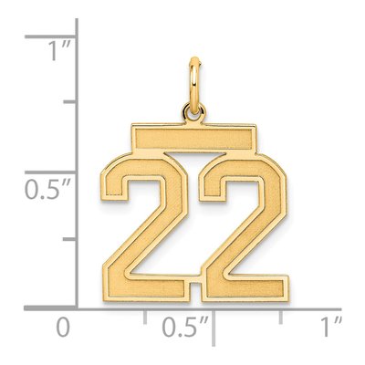 Sterling Silver Gold-Plated Number 22 Charm – view 4