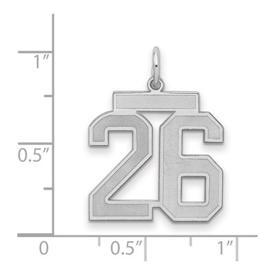 Sterling Silver Number 26 Charm – view 2