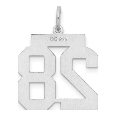 Sterling Silver Number 28 Charm – view 5