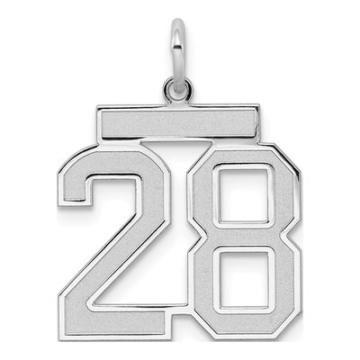 Sterling Silver Number 28 Charm