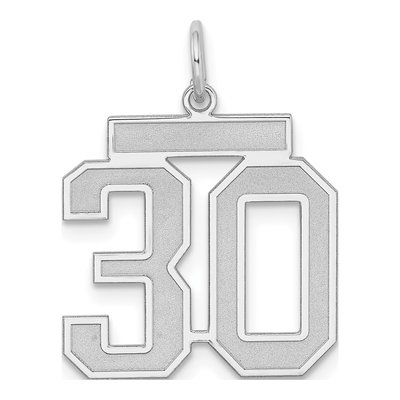 Sterling Silver Number 30 Pendant