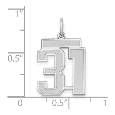 Sterling Silver Number 31 Charm – view 4