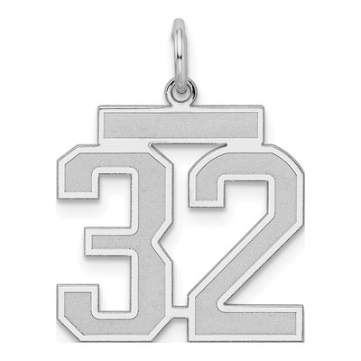 Sterling Silver Number 32 Charm