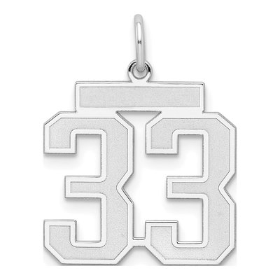 Sterling Silver Number 33 Charm