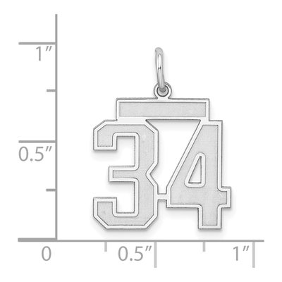 Sterling Silver Number 34 Charm – view 4
