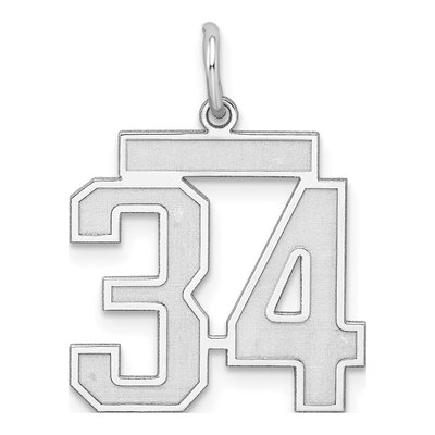 Sterling Silver Number 34 Charm