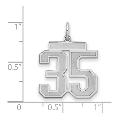 Sterling Silver Number 35 Charm – view 2