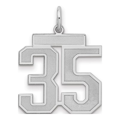 Sterling Silver Number 35 Charm