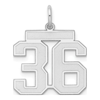Sterling Silver Number 36 Charm