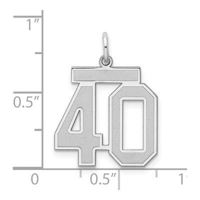 Sterling Silver Number 40 Charm – view 4