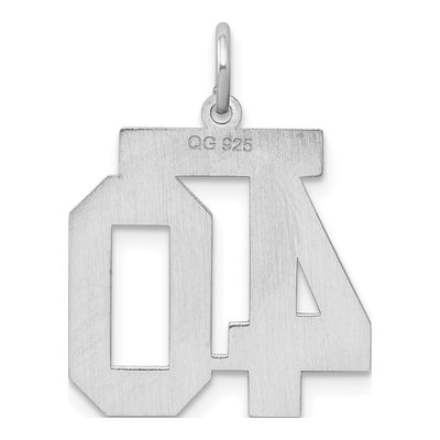 Sterling Silver Number 40 Charm – view 5