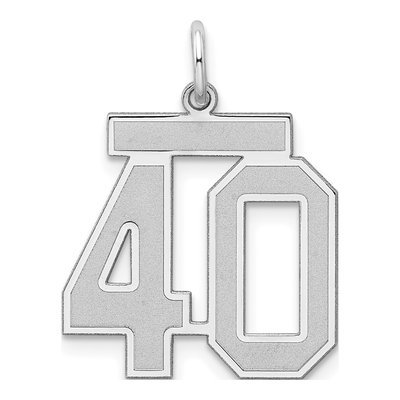Sterling Silver Number 40 Charm