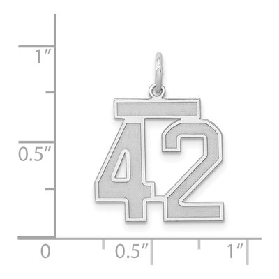 Sterling Silver Number 42 Charm – view 4