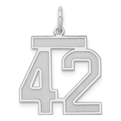 Sterling Silver Number 42 Charm