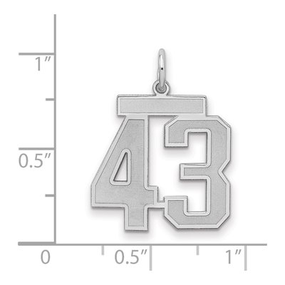 Sterling Silver Number 43 Charm – view 2