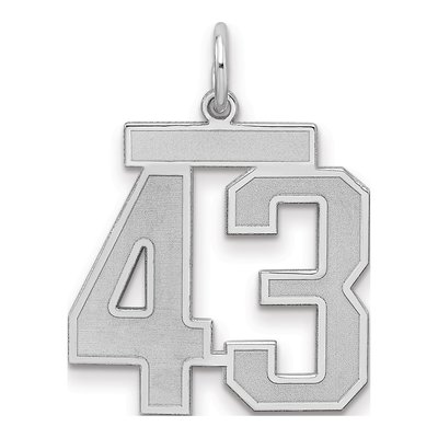 Sterling Silver Number 43 Charm