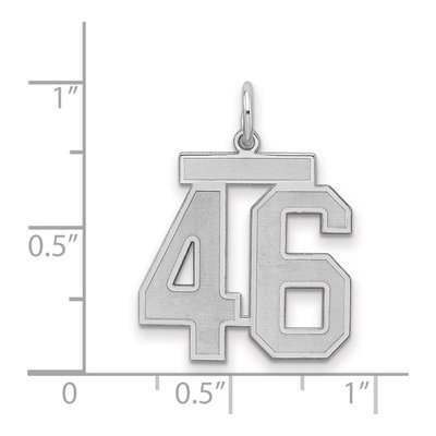 Sterling Silver Number 46 Charm – view 2