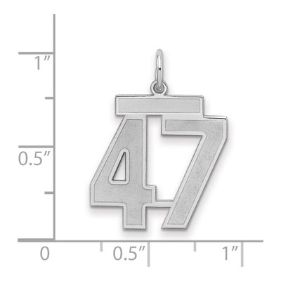 Sterling Silver Number 47 Charm – view 2