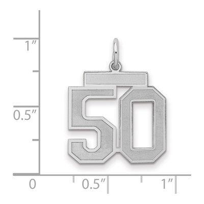 Sterling Silver Number 50 Charm – view 2