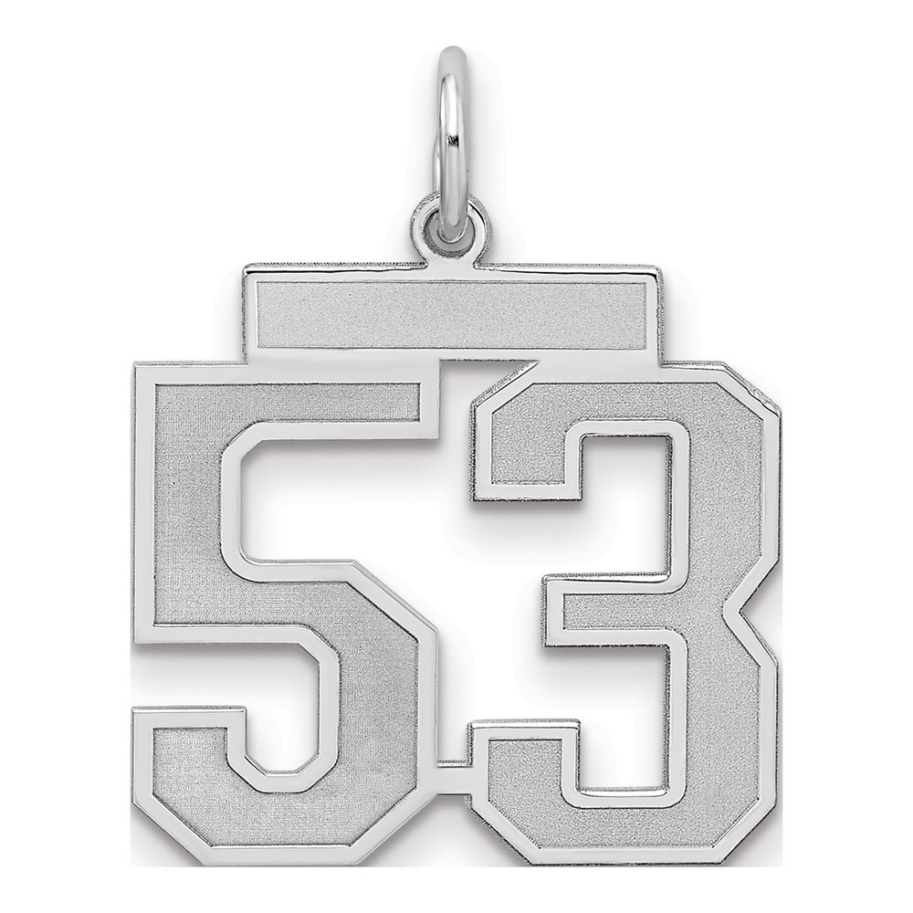 Sterling Silver Number 53 Charm Pendant