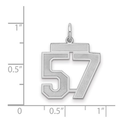 Sterling Silver Number 57 Charm – view 2