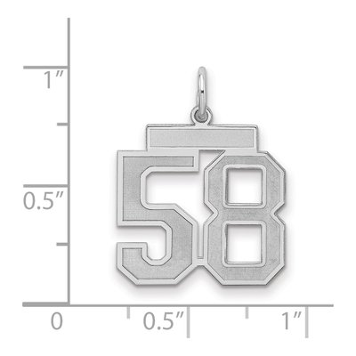 Sterling Silver Number 58 Charm – view 2