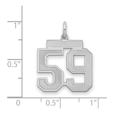 Sterling Silver Number 59 Charm – view 2