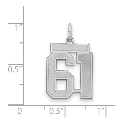 Sterling Silver Number 61 Charm – view 2