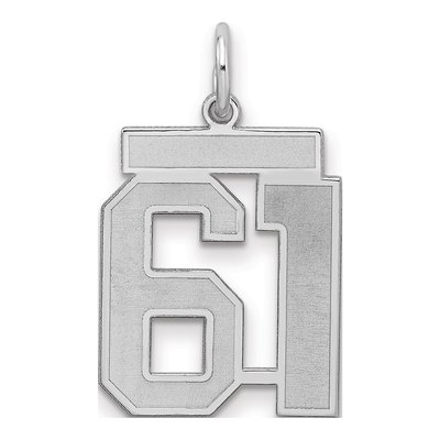 Sterling Silver Number 61 Charm