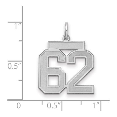 Sterling Silver Number 62 Pendant – view 2