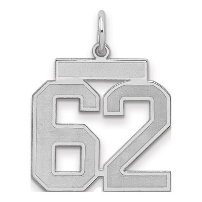 Sterling Silver Number 62 Pendant
