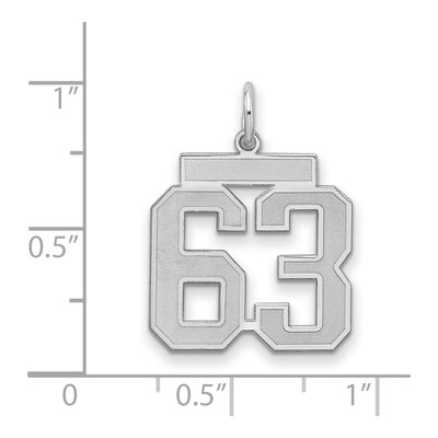 Sterling Silver Number 63 Charm – view 2