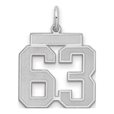 Sterling Silver Number 63 Charm