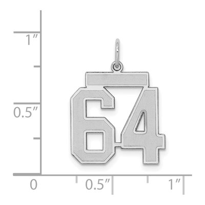 Sterling Silver Number 64 Charm – view 4