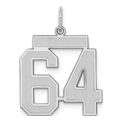 Sterling Silver Number 64 Charm