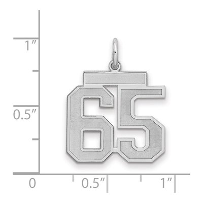 Sterling Silver Number 65 Charm – view 2