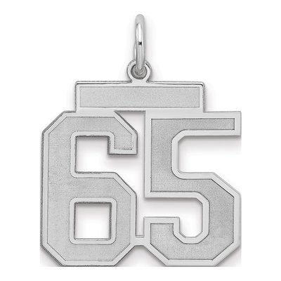 Sterling Silver Number 65 Charm