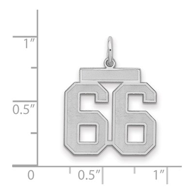 Sterling Silver Number 66 Pendant – view 2